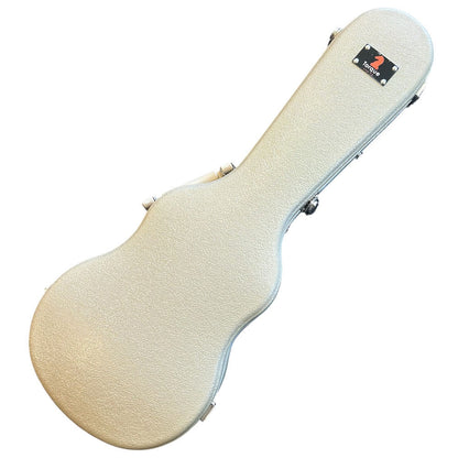 Torque ABS Tenor Ukulele Case with Plush Interior and Storage in Ivory Finish — view 3