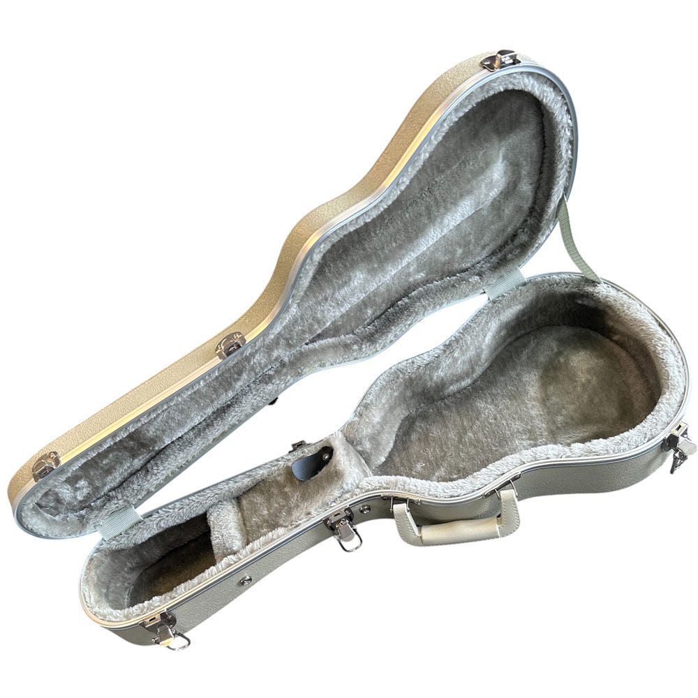 Torque ABS Tenor Ukulele Case with Plush Interior and Storage in Ivory Finish — view 2