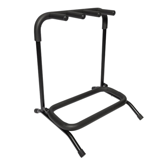 Tiki TUR-3 Multi-Rack Ukulele Stand for 3 Ukuleles - Portable, Foldable, Durable, Heavy Duty Steel Frame, Soft Rubber Foam Protection