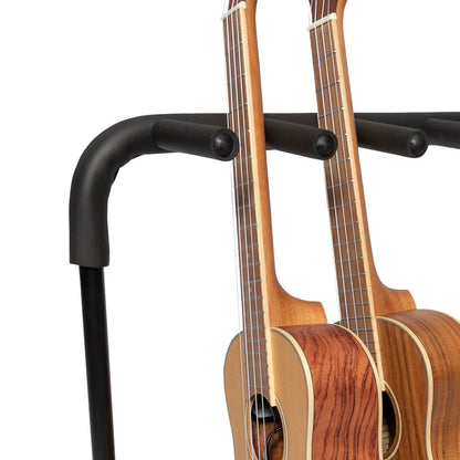 Tiki TUR-3 Multi-Rack Ukulele Stand for 3 Ukuleles, Foldable, Lightweight, Durable Steel Frame, Soft Rubber Foam Protection — view 3