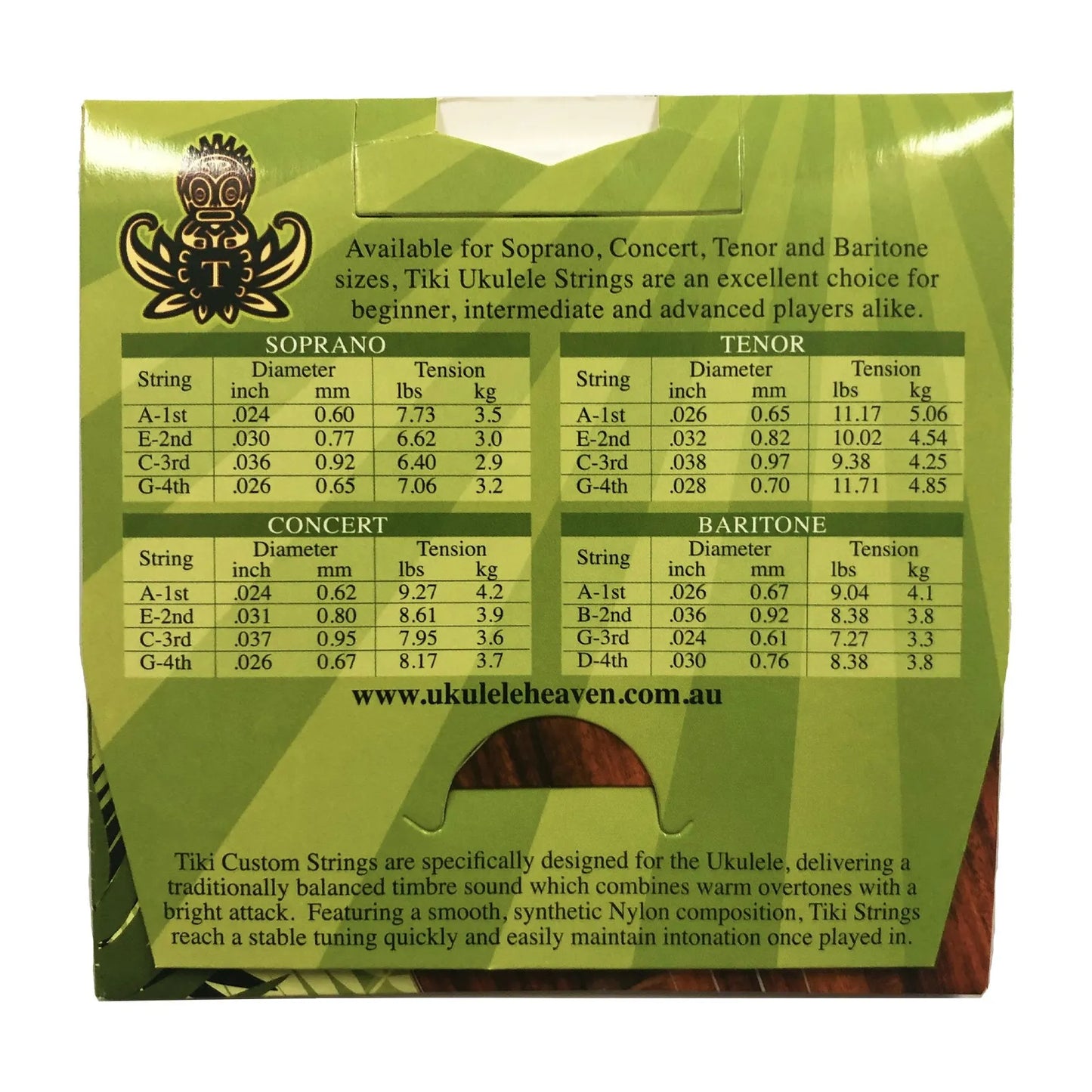 Tiki Concert Ukulele String Set GCEA Synthetic Nylon — view 2