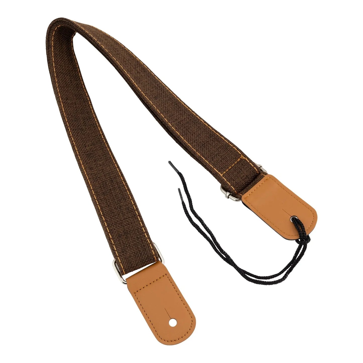 Tiki TUST-CL3 Cotton & Linen Ukulele Strap - Brown, Adjustable Up to 47"