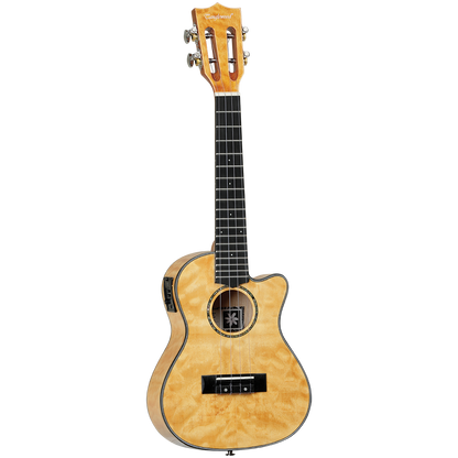 Tanglewood TWT29E Tiare Concert Cutaway Ukulele Tennessee Honey Gloss Quilted Maple w/Pick Up