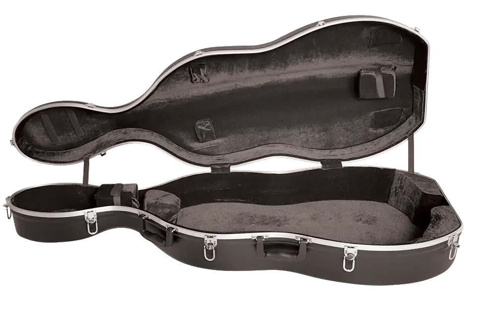 V-Case TV044 3/4-4/4 Size Cello Case with Wheels, Black — view 2