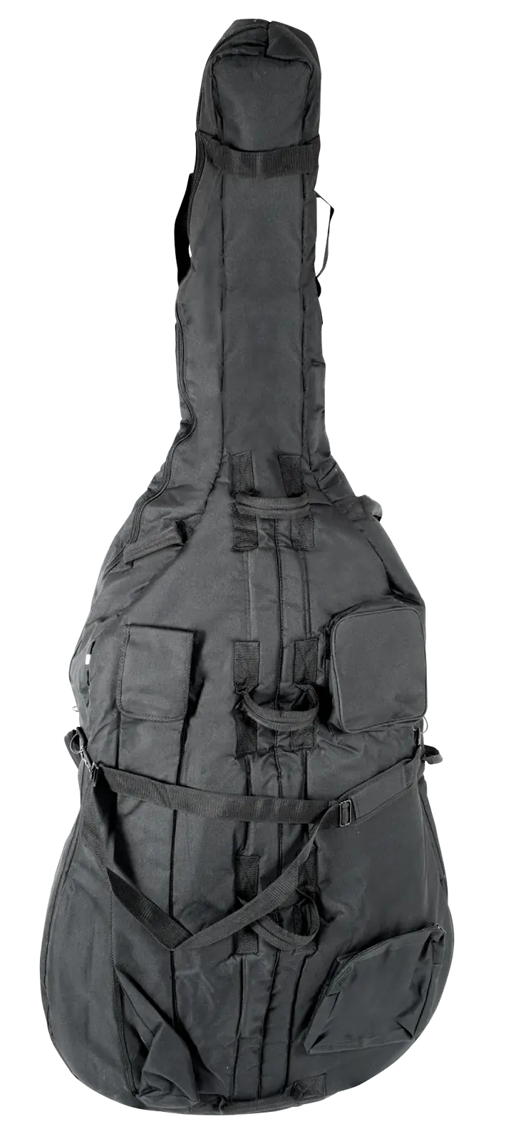 Stentor 4/4 Size Double Bass Bag, Black, Padded Nylon with Bow Compartment