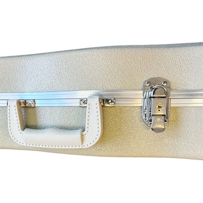 Torque 4/4 Size Violin Case in Ivory Finish with ABS Plastic, EPS Foam Interior, Lockable Latch, and Accessory Storage — view 3