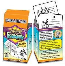 Student Flash Cards for Major and Minor Key Signatures and Notes