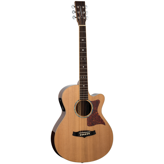 Tanglewood TW45RE Sundance Reserve Superfolk Acoustic Guitar Natural Cedar Top with Case