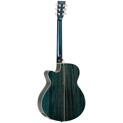 Tanglewood Winterleaf Blonde Acoustic Guitar Superfolk Aquamarine Gloss w/ Pickup & Cutaway — view 2