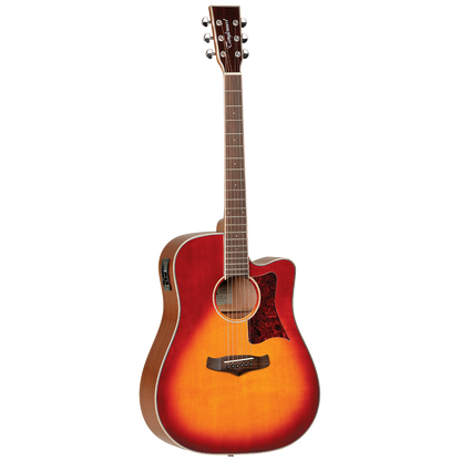 Tanglewood TW5SB Winterleaf Dreadnought Cutaway Acoustic Electric Sunburst — view 5