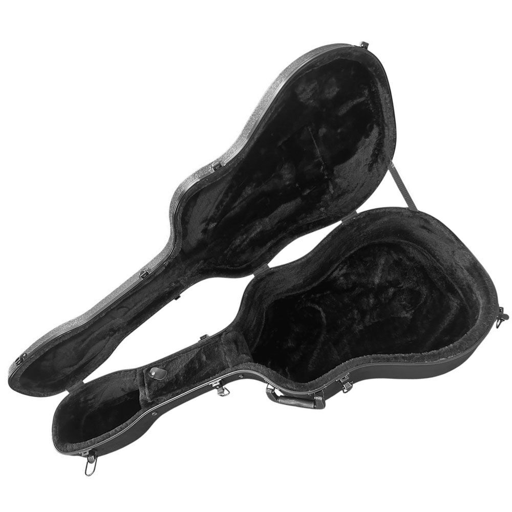 Torque Deluxe Shaped ABS Acoustic Guitar Case - Black Finish with Black Frame — view 2