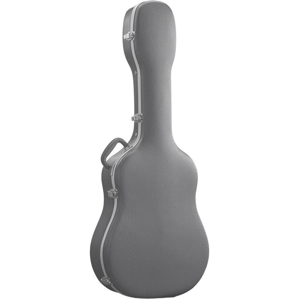 Torque Deluxe Shaped ABS Acoustic Guitar Case Silver-X Finish