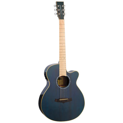 Tanglewood Winterleaf Pro Blonde Superfolk C/E Acoustic-Electric Guitar Bondi Blue Gloss TWPRO4-CE-BLA — view 2