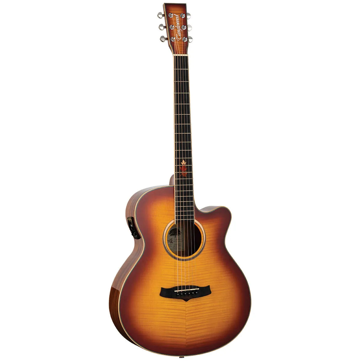 Tanglewood Winterleaf Exotic Superfolk Solid Top C/E Guitar Sunburst Flame Maple TWX4-CE-FM — view 2