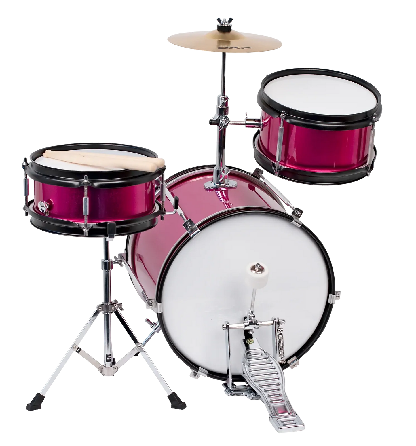 DXP Junior 3 Piece Drum Kit 12 Inch Bass - Metallic Pink
