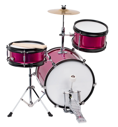DXP Junior 3 Piece Drum Kit 12 Inch Bass - Metallic Pink