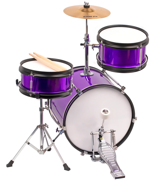DXP Junior 3 Piece Drum Kit 12 Inch Bass in Metallic Purple