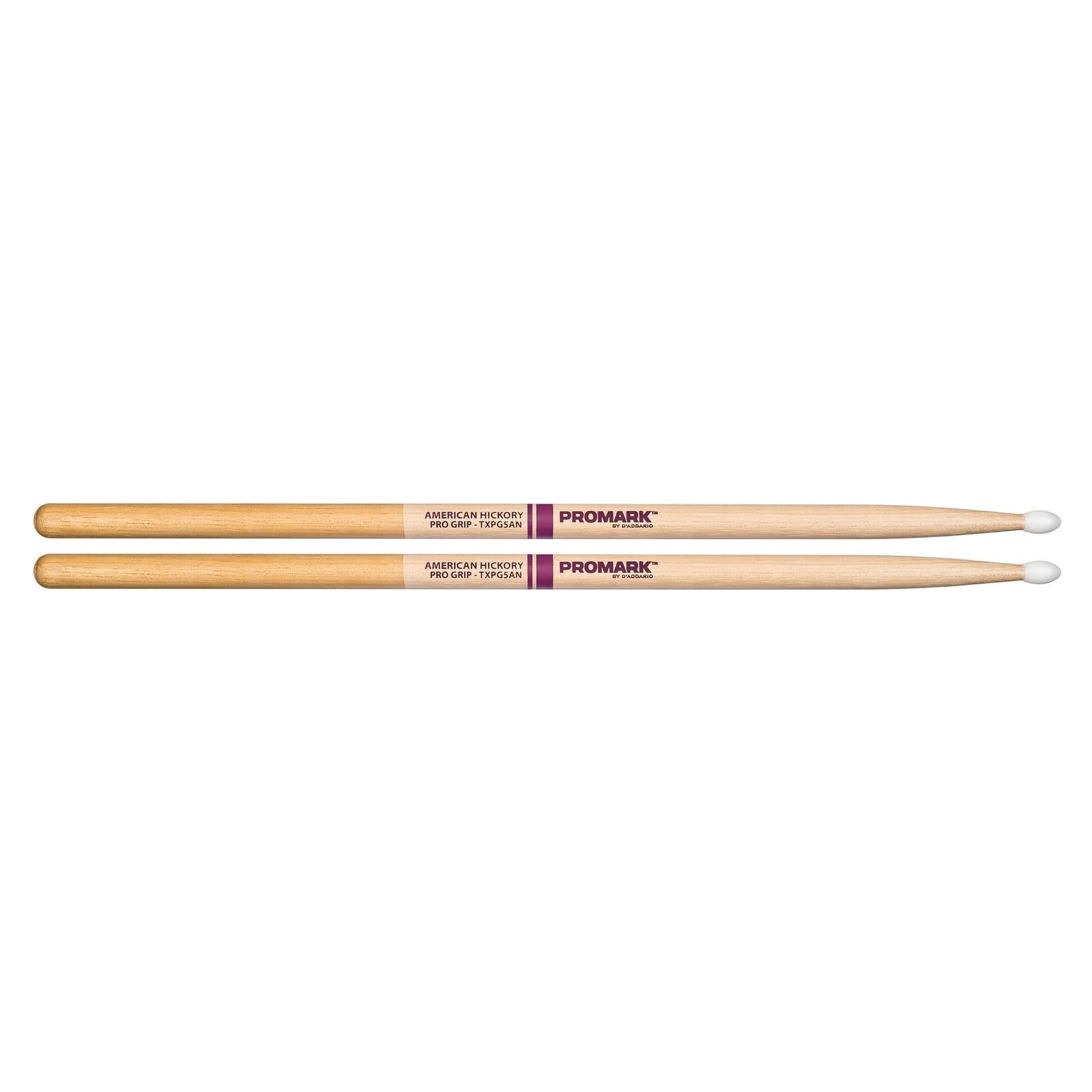 ProMark Hickory 5A "Pro-Grip" Nylon Tip drumstick
