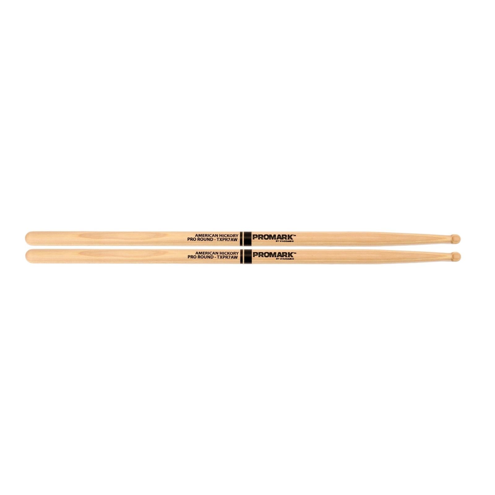 ProMark Hickory 7A "Pro-Round" Wood Tip drumstick