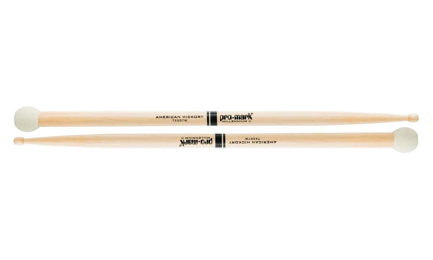 ProMark Hickory SD7 Heavy Multi Percussion Stick, Wood Tip, Felt Butt