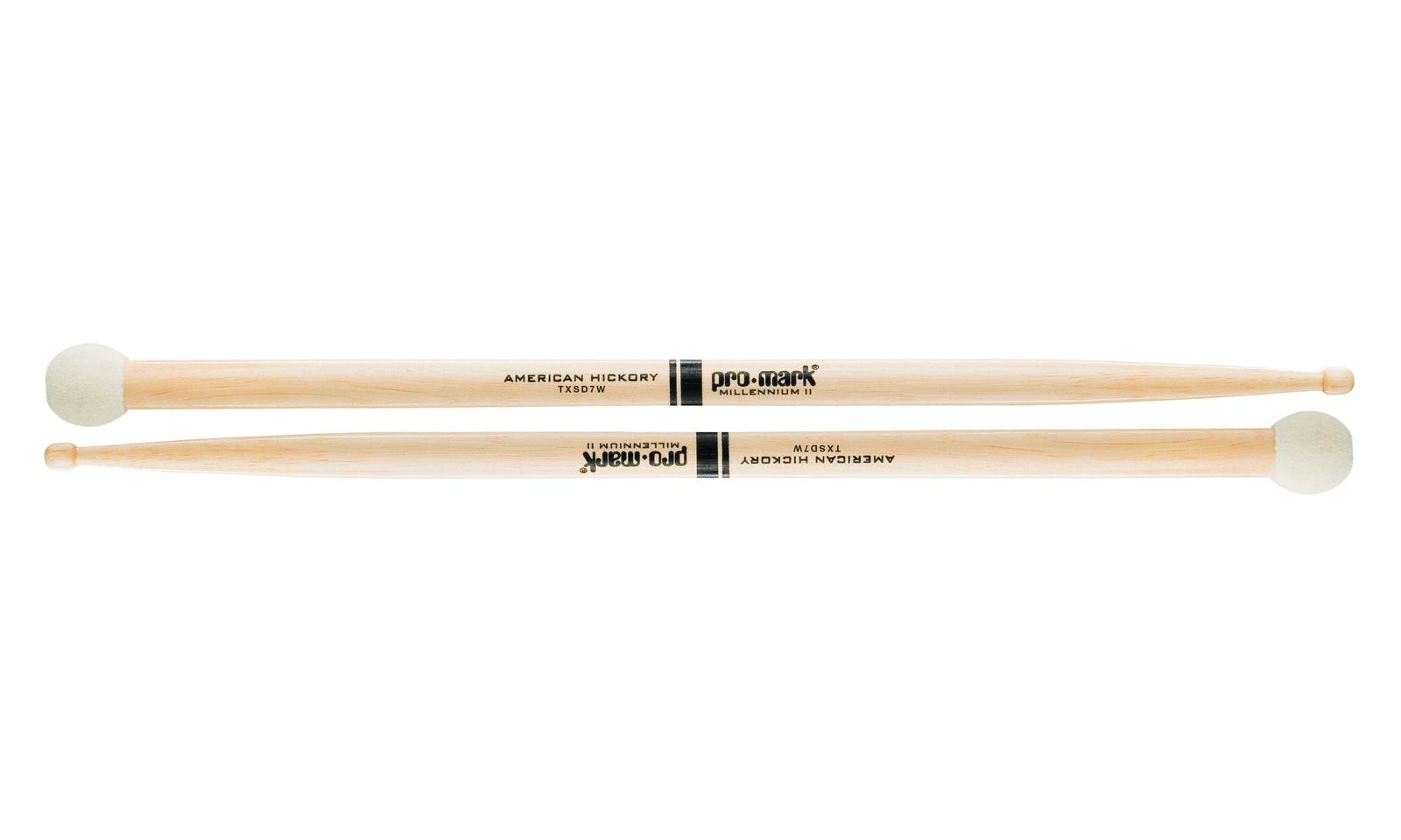 ProMark Hickory SD7 Heavy Multi Percussion Stick, Wood Tip, Felt Butt