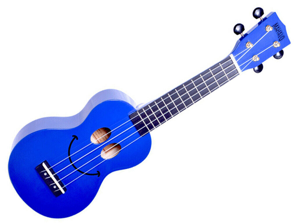 Mahalo Soprano Ukulele Blue Smiley Face Design C/W Bag