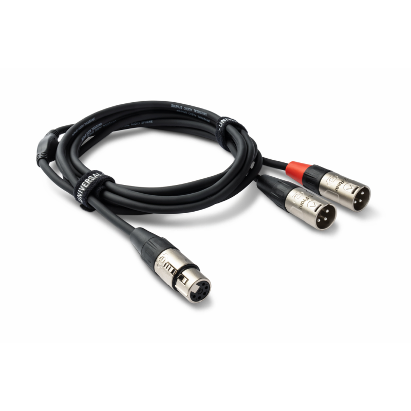 UA 10' Sphere Microphone Cable with 5-Pin XLRF and Dual 3-Pin XLRM Connectors