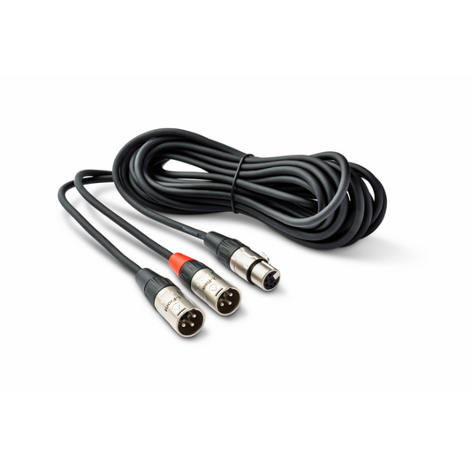 UA 25' Microphone Cable with 5-Pin XLRF and Dual 3-Pin XLRM Connectors