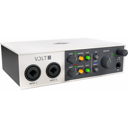 UA Volt 2 USB 2-in/2-out Audio Interface with Vintage Mic Preamp Mode and Music Production Software Bundle