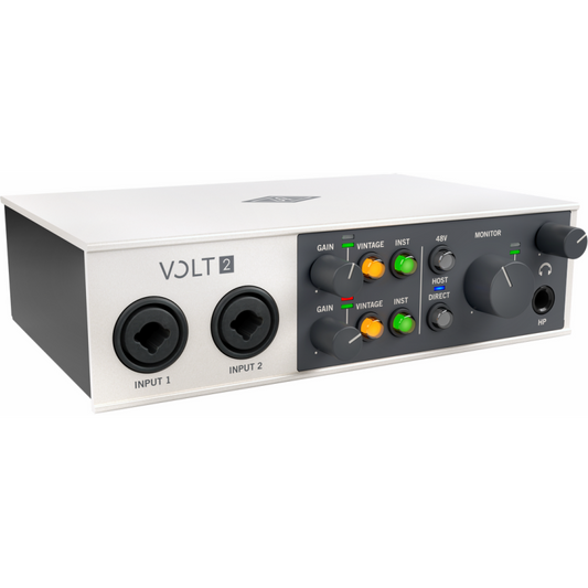 UA Volt 2 USB 2-in/2-out Audio Interface with Vintage Mic Preamp Mode and Music Production Software Bundle