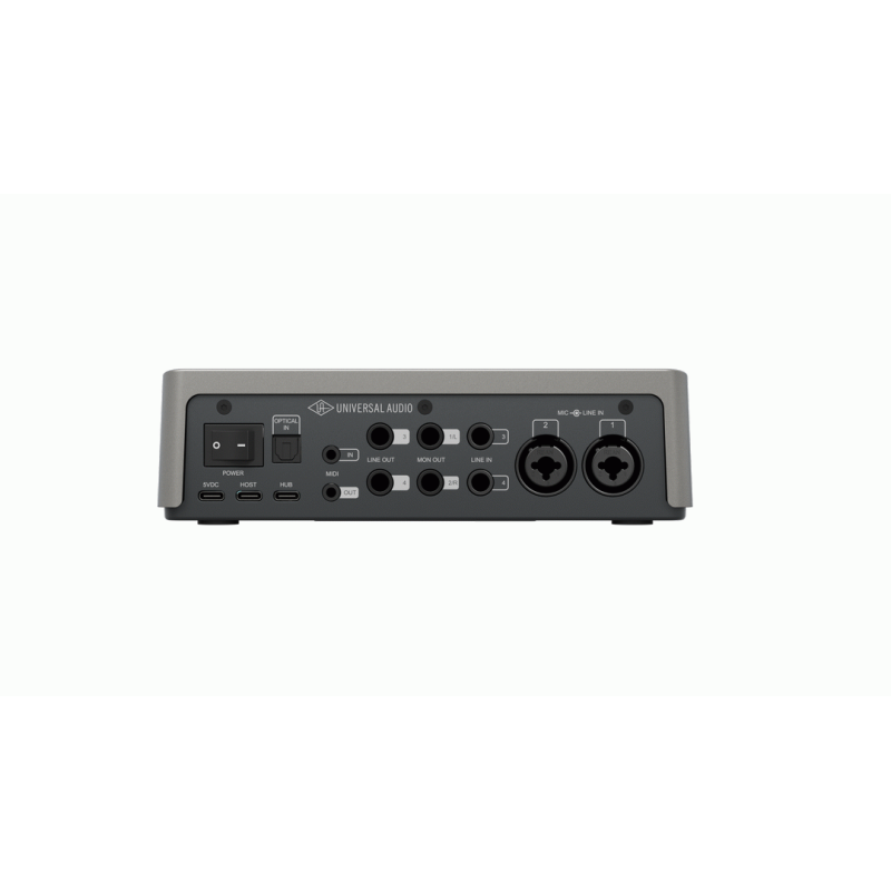 UA Volt 4 Max USB audio interface with 2 mic preamps 2 line inputs Smart display speaker switching Max dynamics processing — view 2