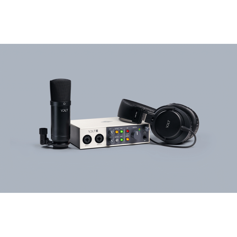 UA Volt 2 USB Recording Studio Pack with Microphone, Headphones, XLR Cable, and Mic Stand Mount