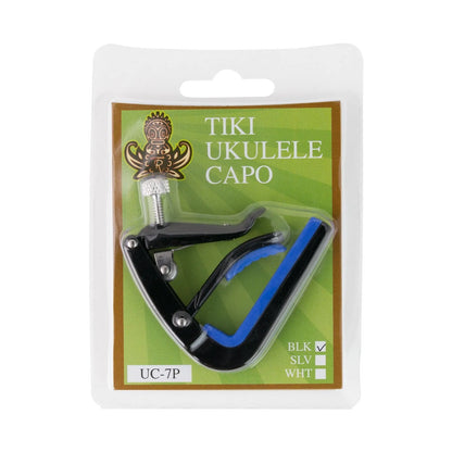 Tiki Adjustable Roller Ukulele Capo Black with Protective Rubber Grips — view 2