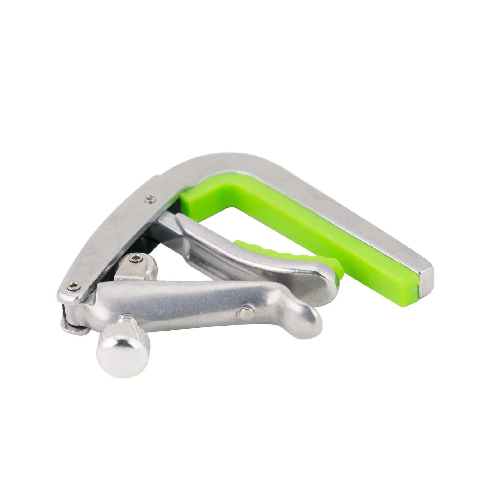 Tiki Adjustable Roller Ukulele Capo with Set-Screw Design and Rubber Grips - Silver — view 3