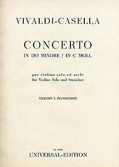 Vivaldi - Concerto Op 9/11 RV 198A for Violin and Piano, Arranged by Alfredo Casella