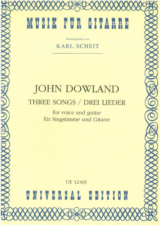 DOWLAND - 3 Songs from The First Book of Songs for High Voice/Guitar