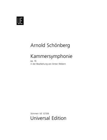 Schoenberg Chamber Symphony No. 1 Op. 9 Set of Parts for Violin, Flute, Clarinet, Cello, Piano