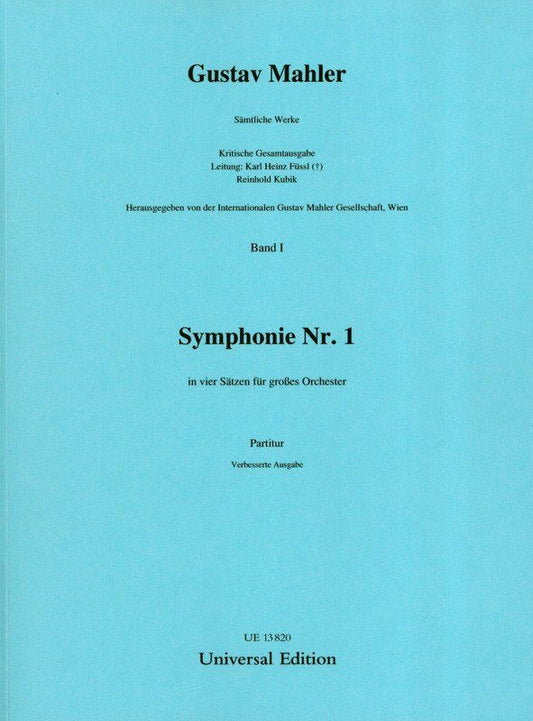 Mahler Symphony No 1 Full Score Universal Edition