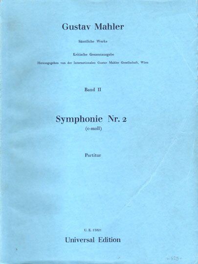 Mahler Symphony No. 2 in C Major Full Score by Universal Edition, 1 Page
