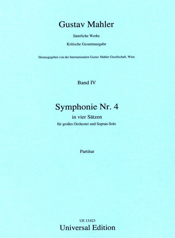 Mahler Symphony No 4 Full Score by Universal Edition