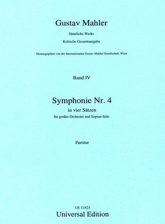 Mahler Symphony No 4 Full Score by Universal Edition