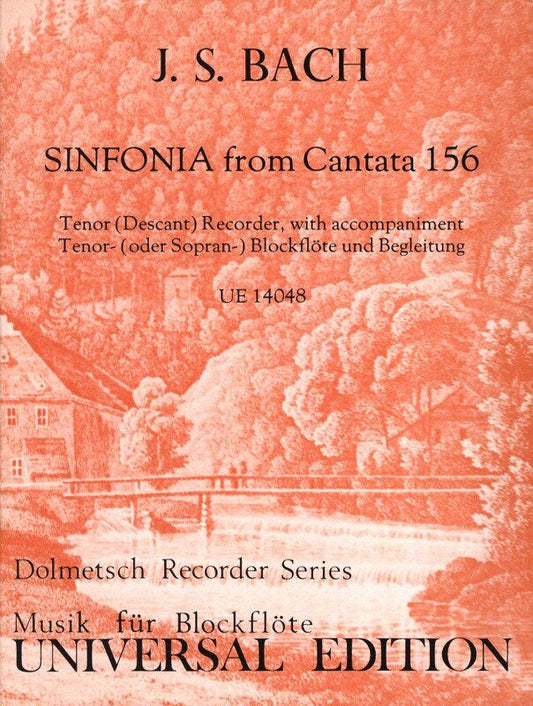 Bach Sinfonia Cantata 156 for Tenor/Descant Recorder and Piano