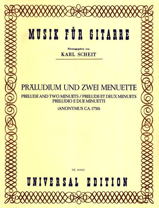 Prelude and Two Minuets for Guitar by Universal Edition