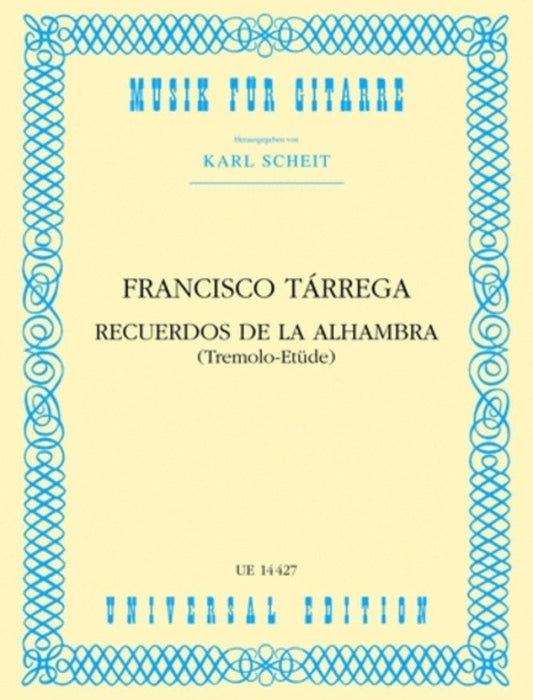 Recuerdos De La Alhambra Arr Scheit Guitar