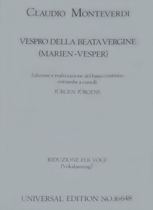 Monteverdi - Vespro della Beata Vergine SSATTB/Piano Choral Score
