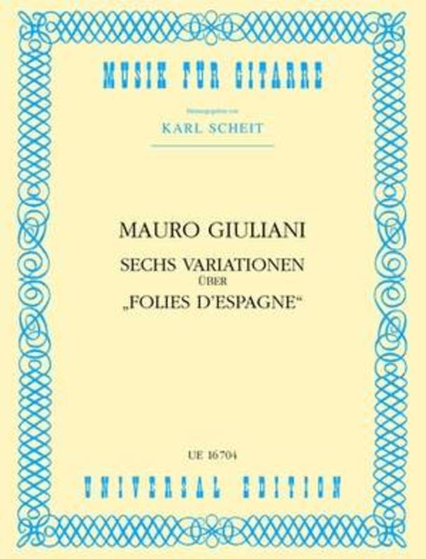 Variations 6 On Folies Despagne Ed Scheit Guitar