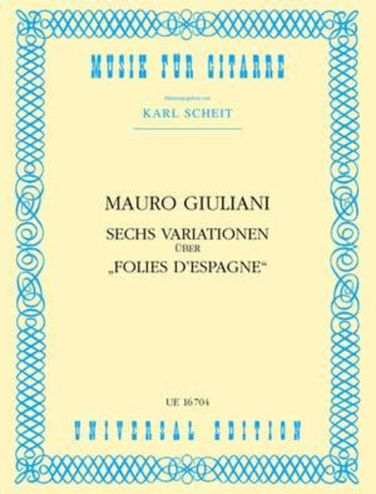 Variations 6 On Folies Despagne Ed Scheit Guitar