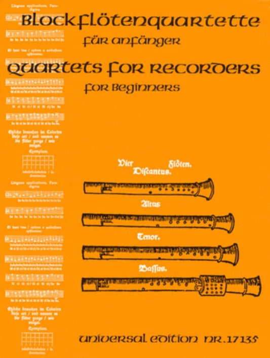 Recorder Quartets For Beginners SATB