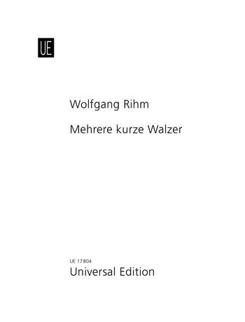 Several Short Waltzes for Piano Duet by Wolfgang Rihm, Universal Edition, 1 Page