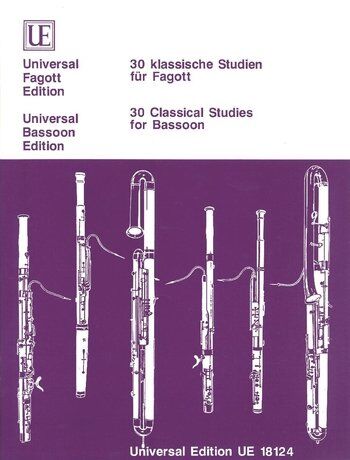 30 Classical Studies for Bassoon by Universal Edition